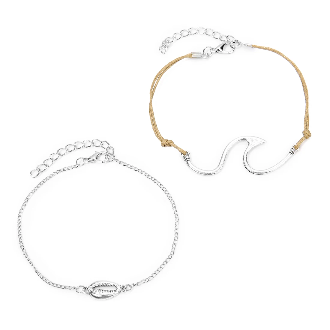 Louleur 2019 Summer Bohemian Charm Wave Shell Anklets for Women Beach Barefoot Sandals Rope Ankle Bracelet Boho Indian Jewelry | Украшения