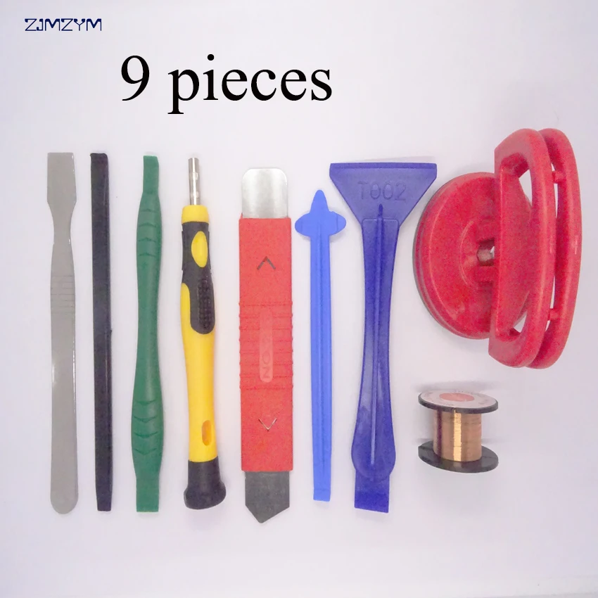 

Wholesale 9 in 1 Mobile Phone Repair Tools Kit Spudger Pry Opening Tool LCD Repair Tools Sucker for repairing phone