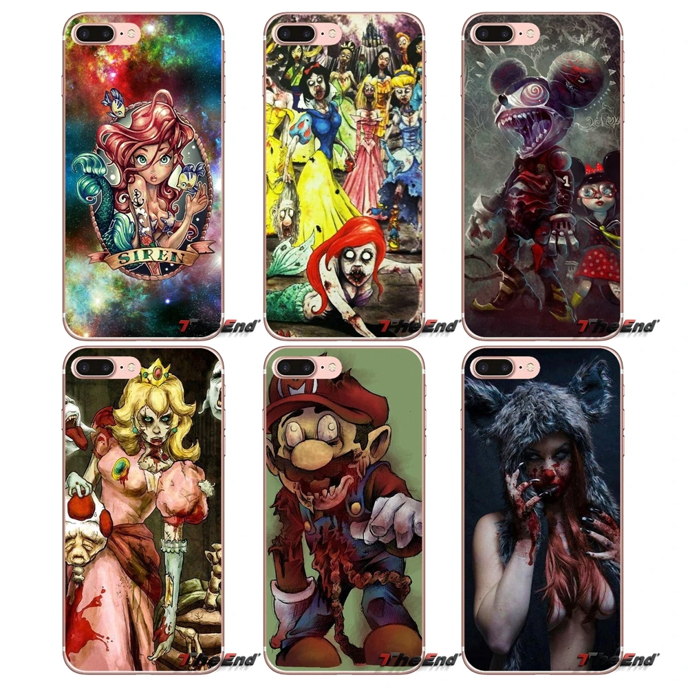 Мягкий чехол для телефона Sony Xperia Z Z1 Z2 Z3 Z5 compact M2 M4 M5 E3 T3 XA Aqua LG G4 G5 G3 G2 Mini Tattoo Princess Zombies