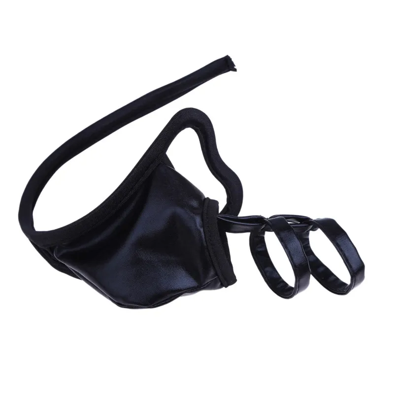 Сексуальные мужские Трусы стринги TiaoBug из лакированной кожи с открытой