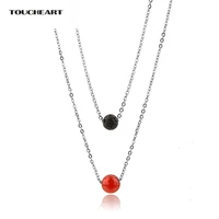 toucheart luxury jewelry custom silver stainless steel beaded pendant necklace for women jewelry statement necklace sne180057