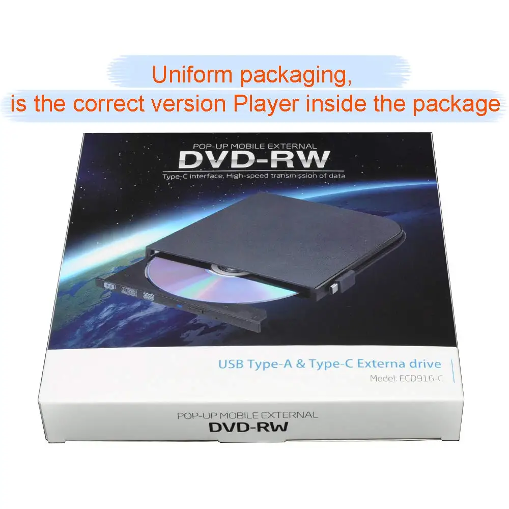 External 4K 3D Blu-ray DVD Drive Portable USB3.0 Type-C Blu-ray Burner HD CD/DVD Player Writer Plug and Play for PC/MAC Desktop enlarge