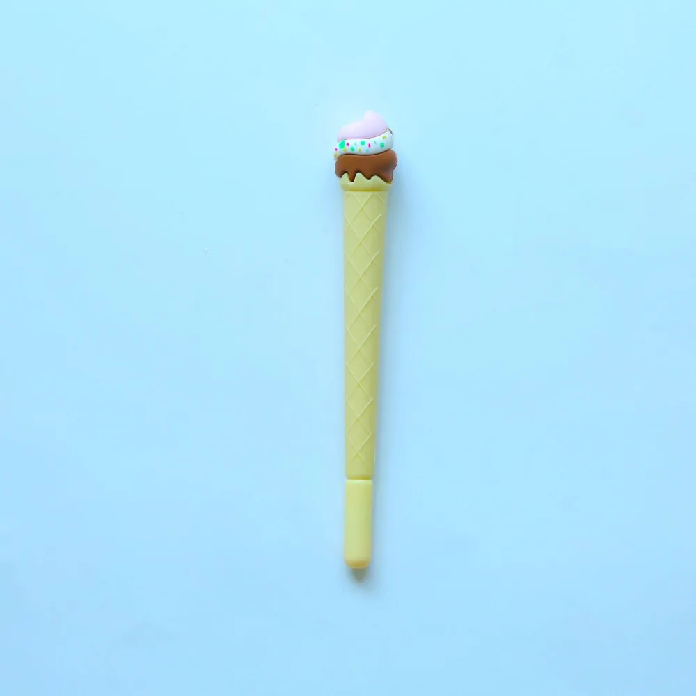 

12 pcs Cute Icecream gift gel pen 0.5mm roller ball pens Blue color ink canetas escolar Office accessories School supplies A6037