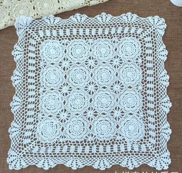 40 см, Crochet Настольный коврик кухня обеденный горячие дети столовых кружево хлопок место коврик ткань салфетка подставка для чашки кружки подставка под напитки Pad R2941 - Цвет: Белый