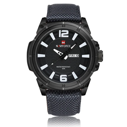 9066B W NAVIFORCE Топ бренд военные часы мужские модные повседневные холщовые Кожаные Спортивные кварцевые наручные часы Мужские часы Relogio Masculino - Цвет: 9066B W
