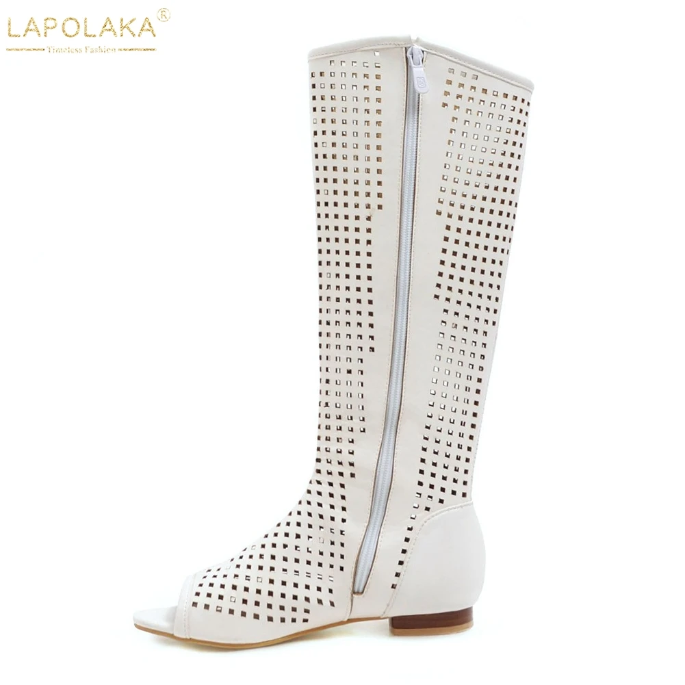 Женские дышащие ботинки LAPOLAKA повседневные на молнии с открытым носком большие