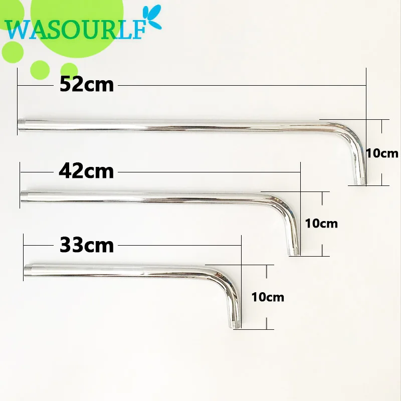 WASOURLF 52/42/33 см дождевая душевая труба настенная душевая рукоятка с хромированным покрытием из нержавеющей стали душевой шланг