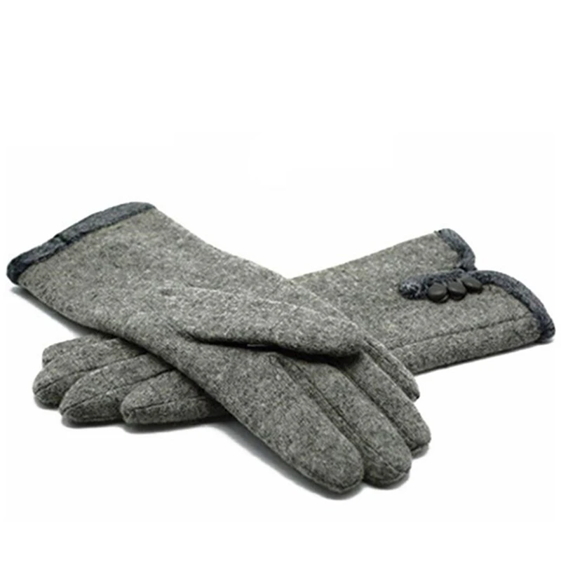 G096 Light grey VISNXGI, осенне-зимние модные женские кашемировые перчатки, женские меховые шерстяные перчатки, милые элегантные Универсальные женские серые перчатки - Цвет: G096 Light grey