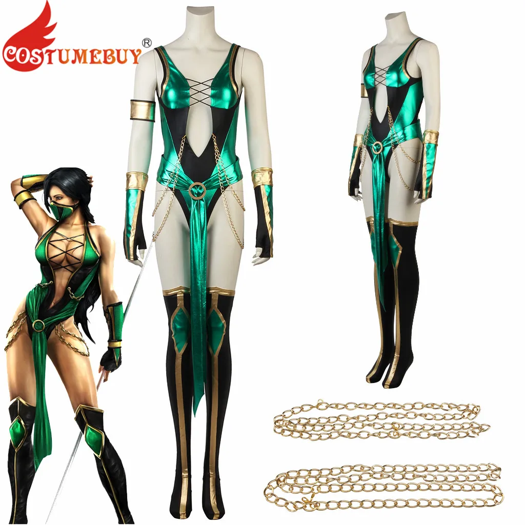 CostumeBuy игры Mortal Kombat X нефрита Косплэй взрослый костюм Для женщин сексуальное