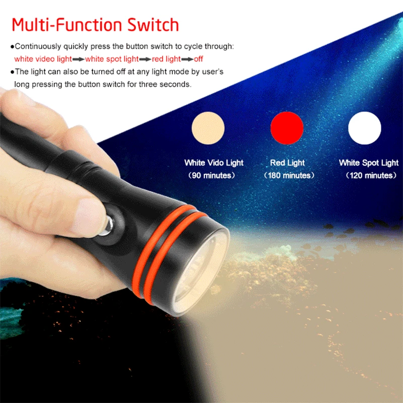 Дайвинг видео свет факел Подводный фонарик ARCHON D15VP Прожектор Макс 1300 люменов * LED