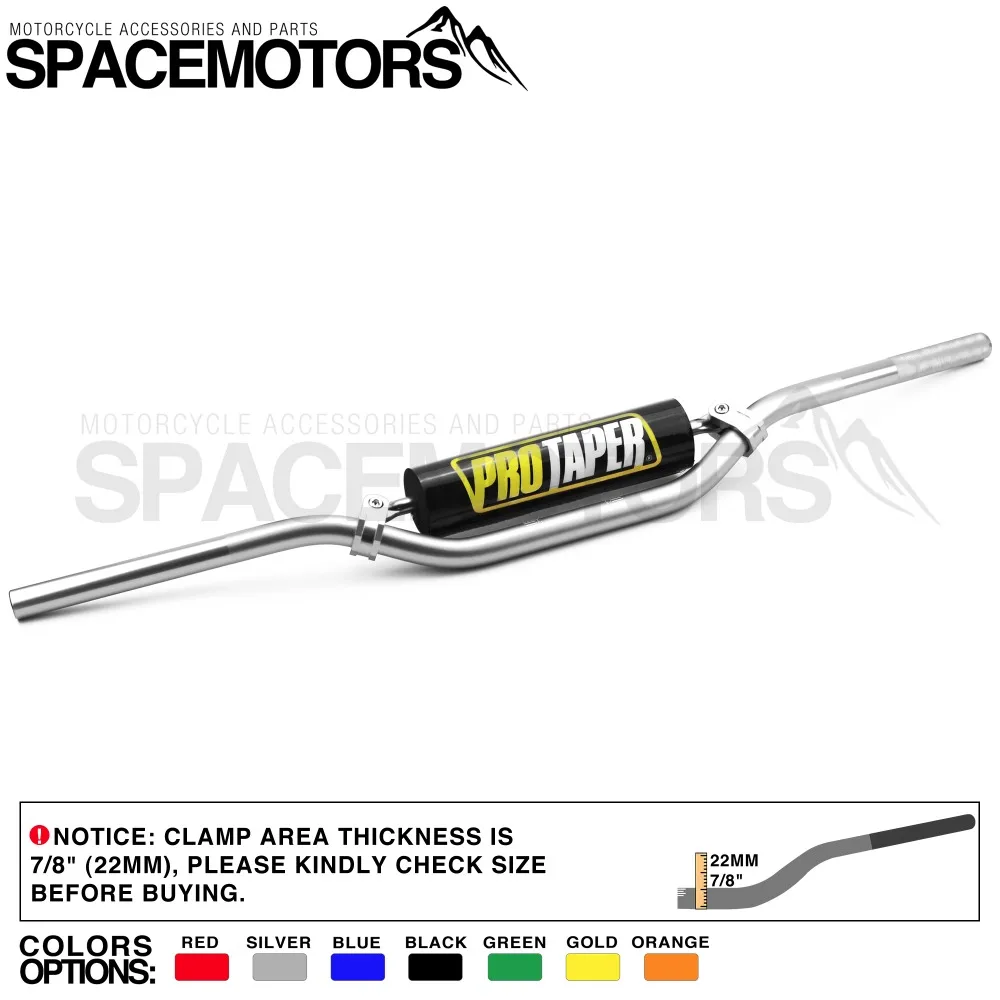 Серебристый руль 22 мм с pro конической накладкой внедорожный велосипед питбайк