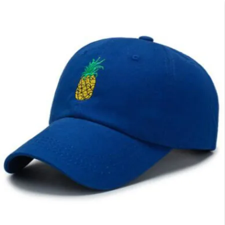 pineapple blue Мода папа шляпа для мужчин хлопок вышивка K Поп Бейсбол кепки хип Snapback шапка-Кепка унисекс рэп бейсболка Боб Прямая - Цвет: pineapple blue