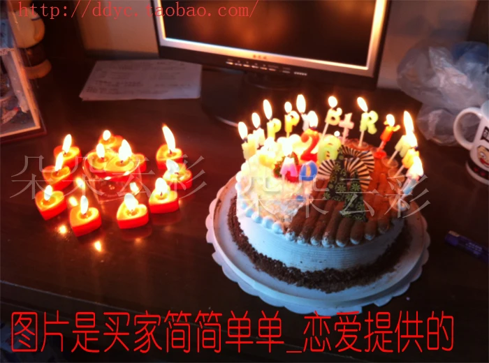 Пластиковая Свеча в форме сердца Красный Фиолетовый Розовый многоцветный сердце