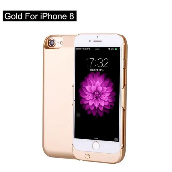 Gold For iPhone 8 Чехол для аккумулятора для iPhone 6, 6 S, 7, 8, 6000 мА/ч, внешний аккумулятор, чехол для зарядки s, для iPhone 7, внешний аккумулятор, зарядное устройство, чехол, Fundas - Цвет: Gold For iPhone 8