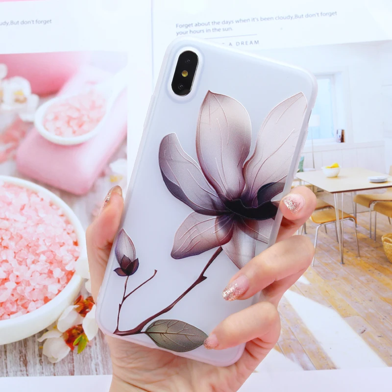 Чехол для iPhone 11 Pro Max X XR XS 7 6 6S 8 Plus 5 SE Samsung Note 10 S7 Edge S8 S9 S10 Цветочный чехол |