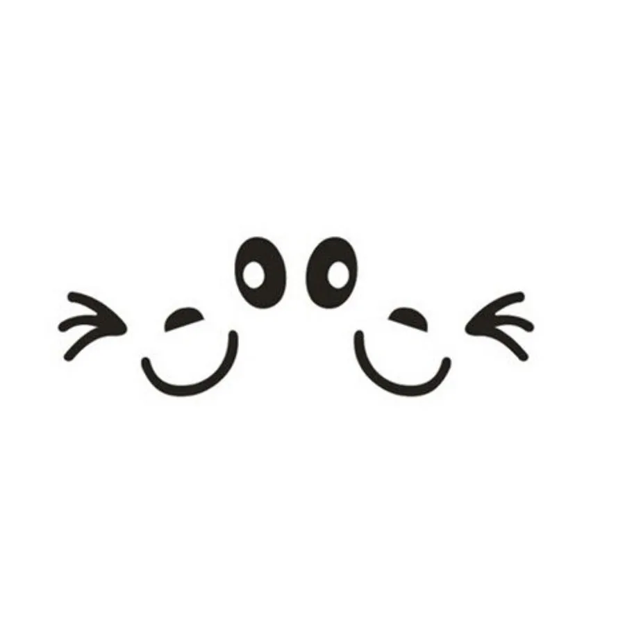 funny rearview mirror car sticker reflective smiling face vinyl decal auto accessories 2pcs/set for volkswagen ford audi opel | Автомобили
