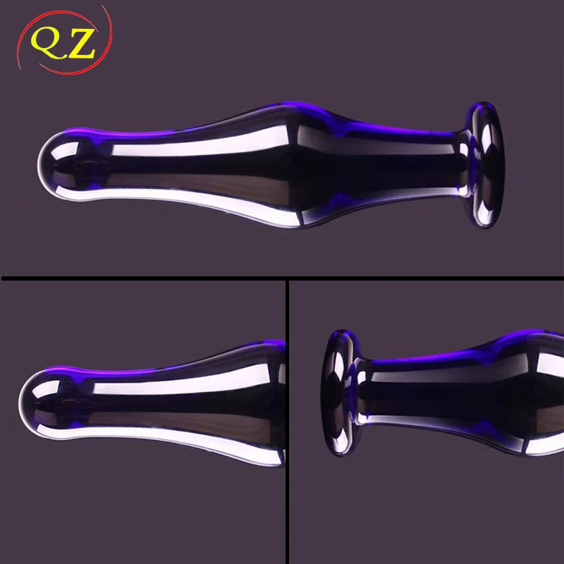 Секс-магазин фиолетовый стеклянный фаллоимитатор Анальная пробка анальные