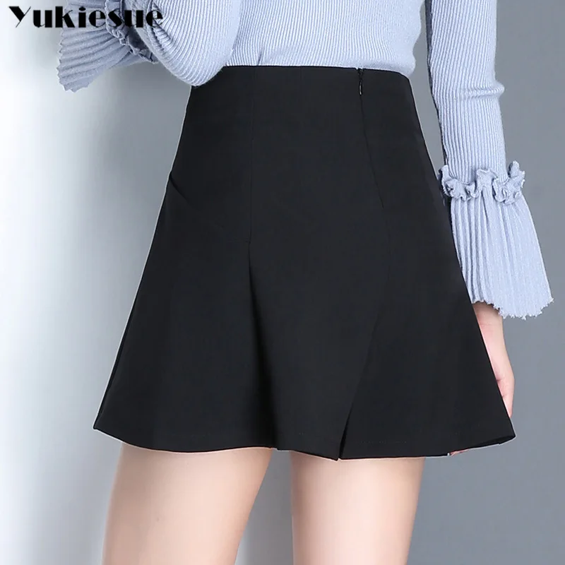 Шифоновые юбки шорты для женщин с высокой талией свободная Офисная Рабочая