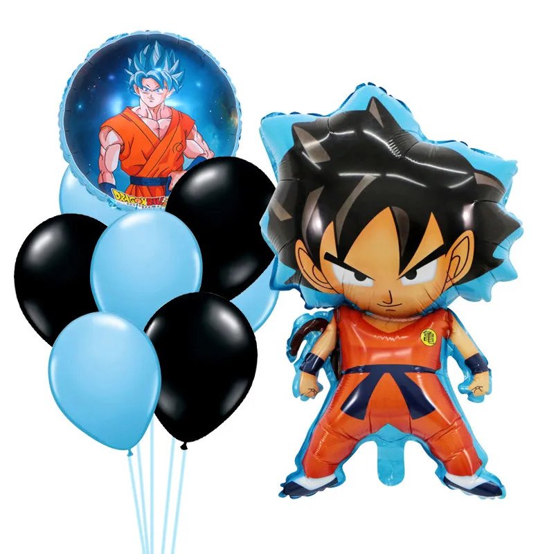 1 компл. 78*45 см Z Son Goku Dragon Ball оранжевый Флуоресцентный звезда латексный шар для украшения вечеринок поставка макет декоративный шар - Цвет: Небесно-голубой