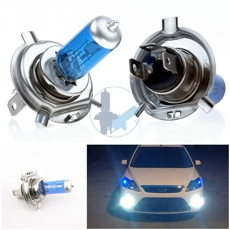 2pcs12V 100W H4 6000 К супер яркий белый автомобилей головной светильник Светильник лампы