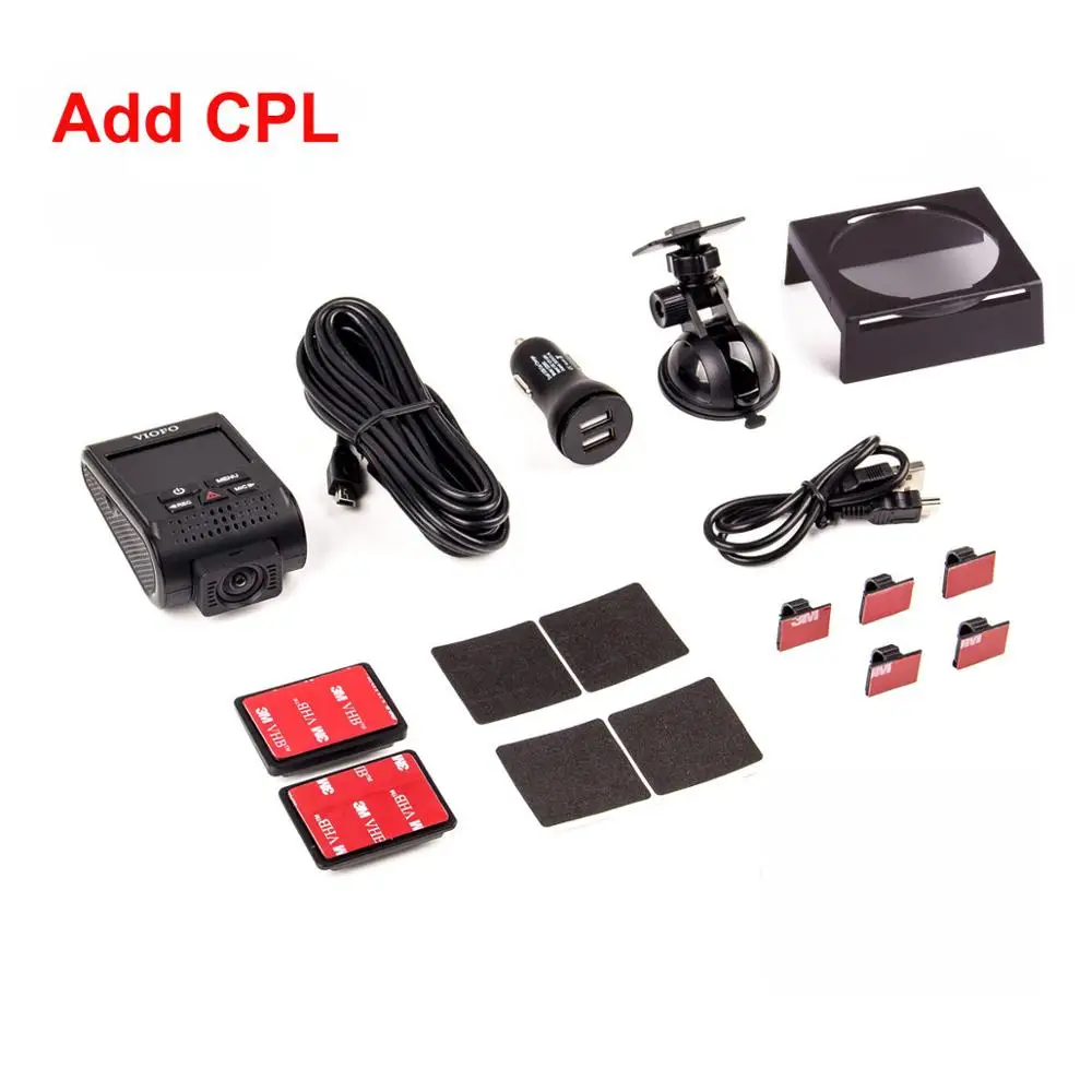 Add CPL «viofo» A119 Pro 2," lcd конденсатор 2K 1440P Novatek 96660 HD Автомобильный видеорегистратор DVR дополнительный gps CPL фильтр - Название цвета: Add CPL