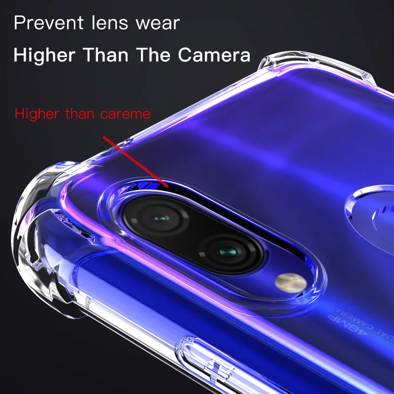 Для Xiaomi Redmi Note 7 7pro противоударный чехол силиконовый Pro прозрачный защитный Xiomi Note7