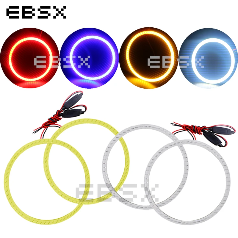 EBSX 1 пара 60 мм 120 12V COB Автомобильный светодиодный Ангельские глазки гало кольца
