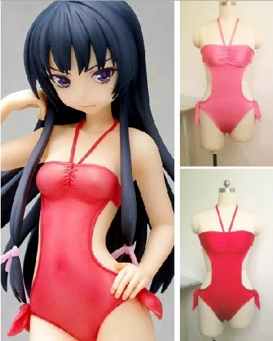 Хаганай героиня Mikazuki Yozora аниме слитное бикини на заказ красный/розовый купальник