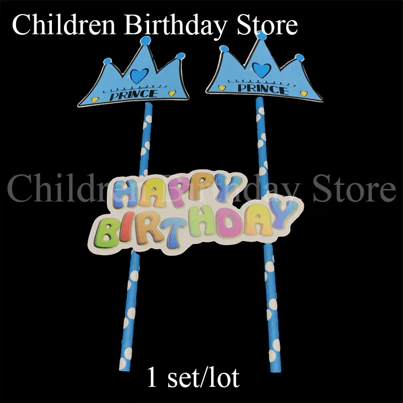 1 компл./лот Принц Корона торт Топпер День Рождения украшения для вечеринки принц