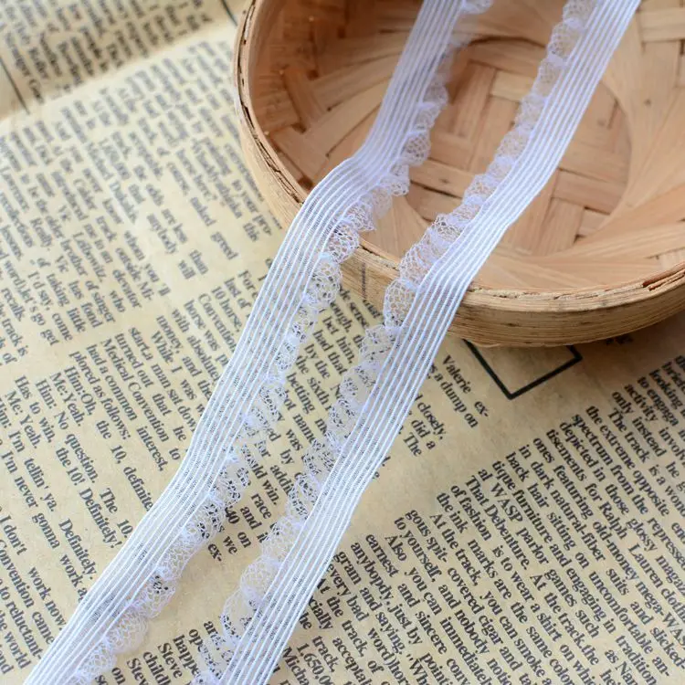 30 meter/lot 1cm 0.39&quot width light purple stretch elastic ruffled mesh tapes lace trim ribbon G23Q266P1218G | Дом и сад