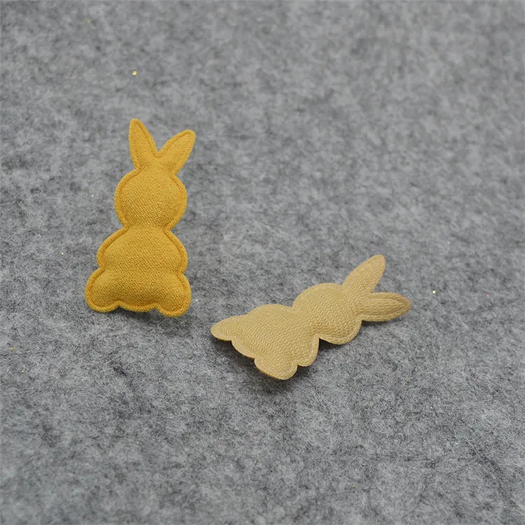 gold 48 шт./партия, 2,8*5 см, кролик, мягкие аппликации для DIY ручной работы, Детские аксессуары для волос, подарочные украшения, аксессуары - Цвет: gold