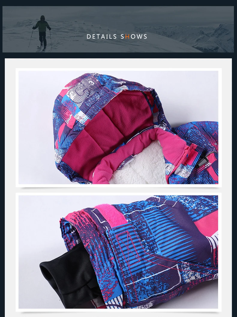 Winter Girls Clothing Sets Fleece Hooded Jackets Overalls Kids Ski Suits Outdoor Sports Children Skiing Outfits Teens Clothes