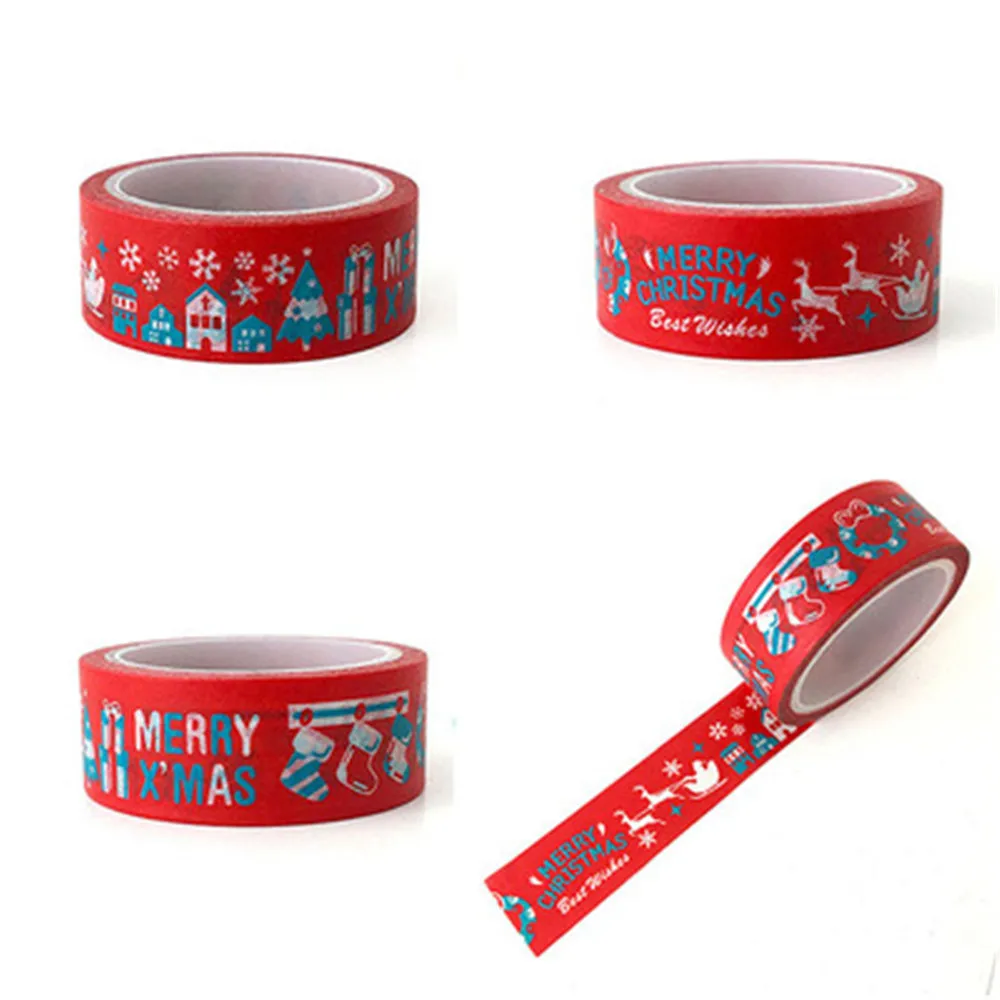 1 шт. большой красный Рождественский день креативные васи ленты DIY цвет и бумага