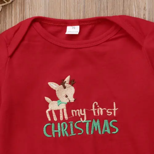 Комплект рождественской одежды для маленьких девочек 2 предмета боди комбинезон