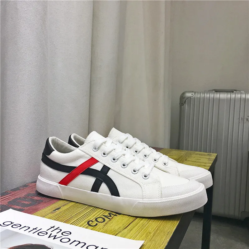 Новая мужская Вулканизированная парусиновая обувь с глубоким вырезом на