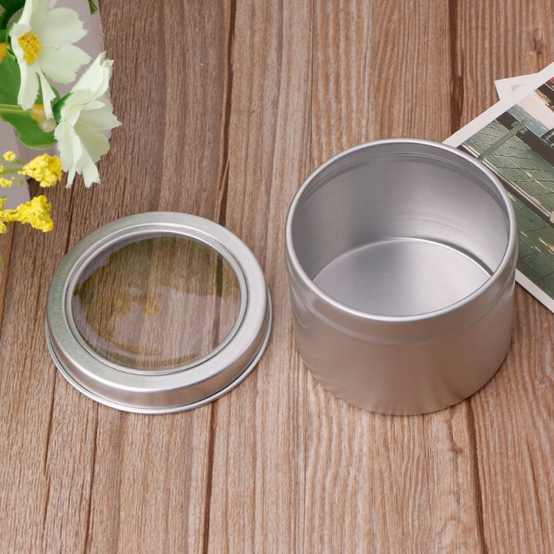 25/60 мл круглые прозрачные консервные банки для специй чехол алюминиевый