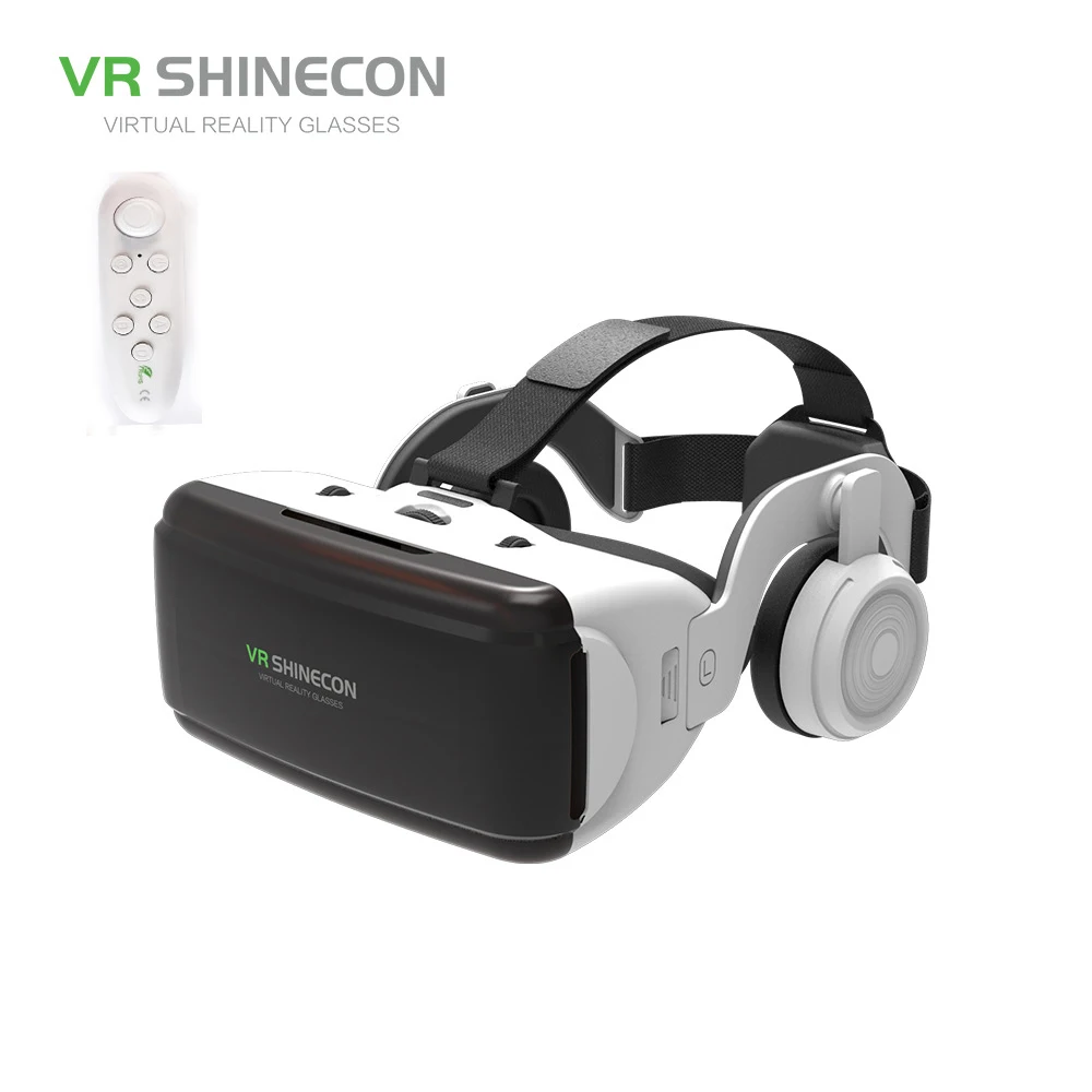 White controller VR SHINECON BOX 5 Mini VR очки 3D G 06E Очки виртуальной реальности VR гарнитура для Google cardboard с наушниками - Цвет: White controller