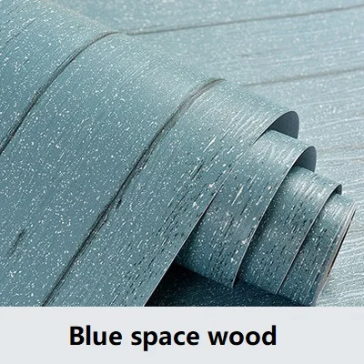 Blue space wood Деревянная контактная бумага для кухонных шкафов, виниловые наклейки на стену, самоклеющиеся обои, декоративные пленки для дверей стола - Цвет: Blue space wood