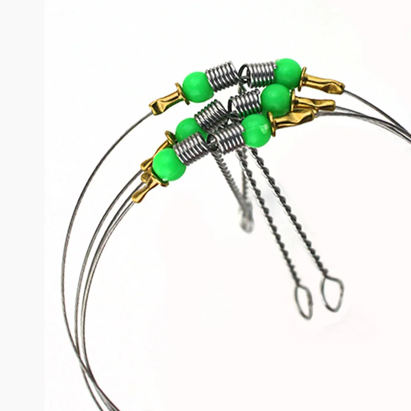 5PCS Anti-Winding Swivel String Sea Fishing Hook Steel Rigs Wire Leader Fish Hooks 4 steel wires | Спорт и развлечения