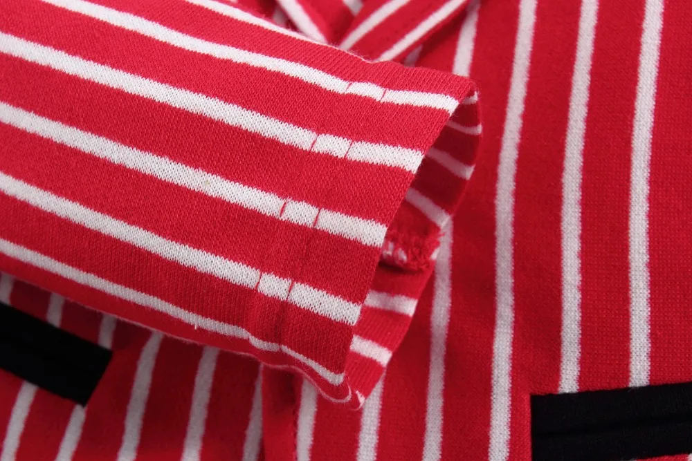 Куртка для маленьких девочек Трикотажная хлопковая одежда в красную полоску 100%