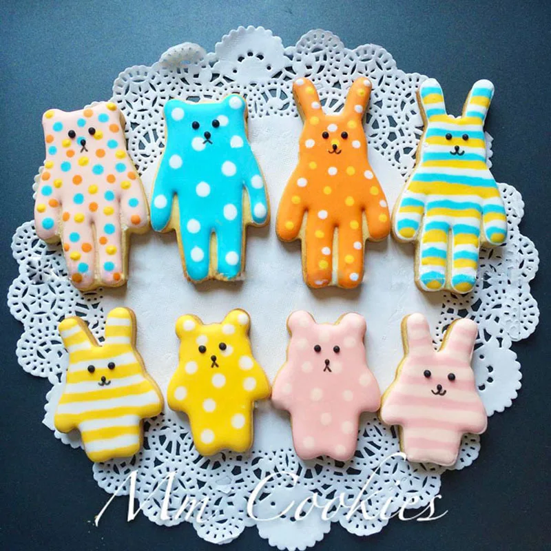 4 шт./компл. из нержавеющей стали медвежьи кролик формы для выпечки печенья набор