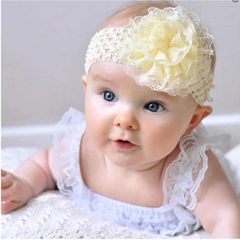 

TWDVS Newborn Headwear Flower Headband 1PC Children Flower Lace Elastic Hairband For Hair Accessories Kids Headdress w--97