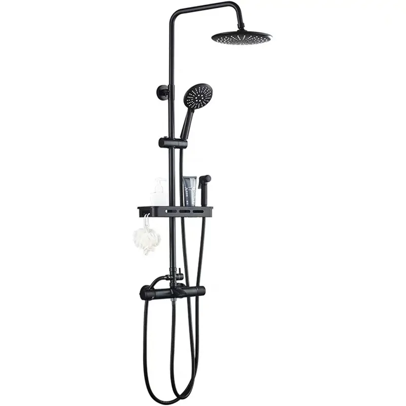 Luxury black thermostatic shower set faucet hot and cold Shower Bathtub mixer MJ989 | Обустройство дома