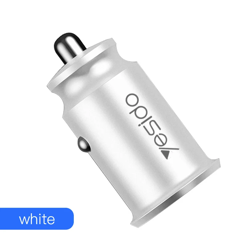 White Yesido Y29 портативное мини двойное USB Автомобильное зарядное устройство для iPhone X 8 samsung S10 S9 S8 Xiaomi автомобильное зарядное устройство USB адаптер - Тип штекера: White