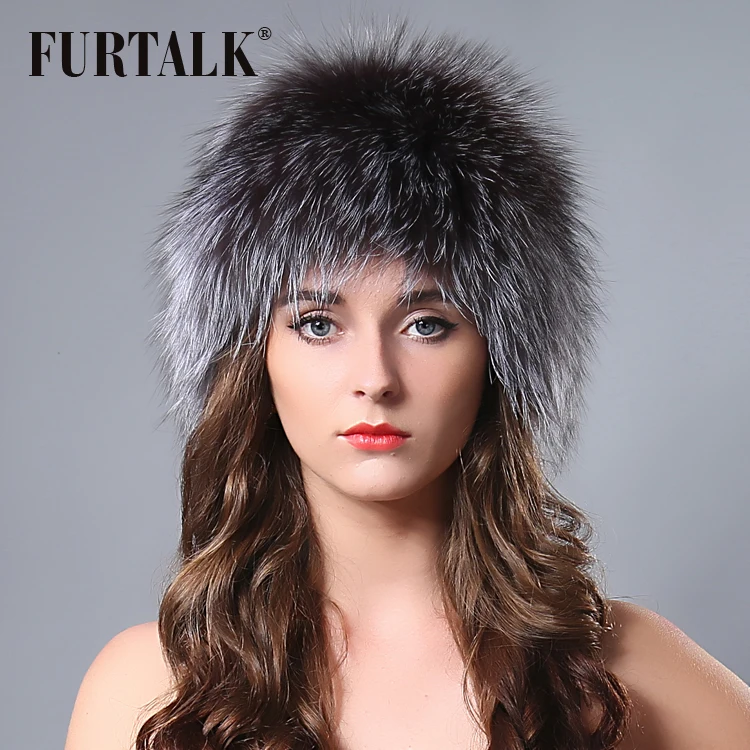 Меховая шапка FURTALK женская вязаная ручной работы из натурального меха лисы на