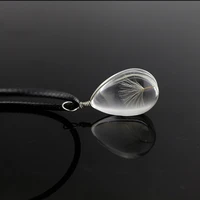 bespmosp 24pclot wholesale trendy real plant dandelion seed bottle leather rope charm pendent necklace choker women jewelry