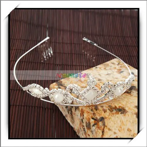 Free Shipping Heart Style Man Made Pearl Rhinestone Crown Headbandt 100% brand new and high quality 16003749 | Красота и здоровье