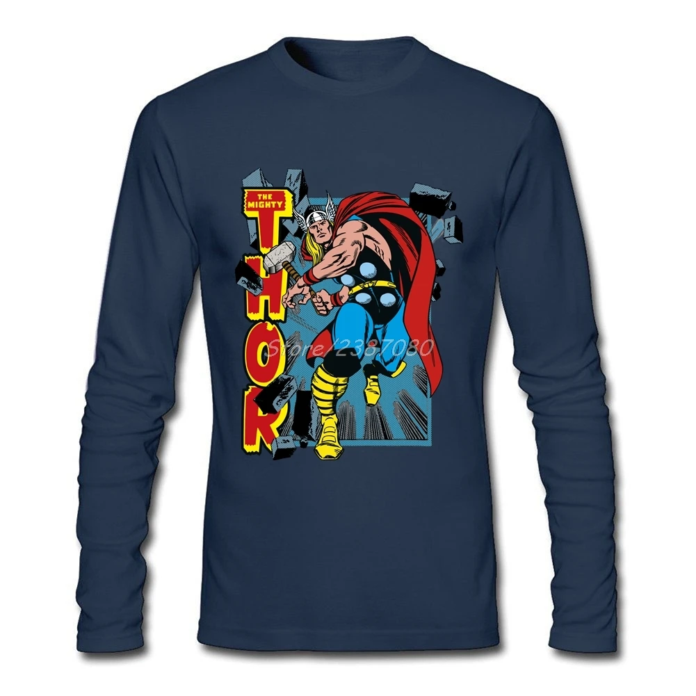 Могучий Тор футболки Для мужчин короткий рукав бойфренда размера плюс хлопковые