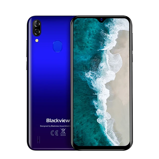 Blackview A60 Pro смартфон MTK6761 четырехъядерный Android 9,0 4080 мАч мобильный телефон 3 ГБ+ 16 Гб экран с каплями воды лицо ID 4G мобильный телефон - Цвет: Blue