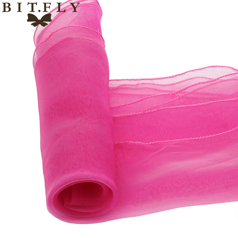 Fuchsia Бренд, 50 шт., мятно-зеленый Свадебный чехол на стул из органзы с поясом, вечерние банкетные украшения, бант, мятно-зеленый цвет, опт и розница - Цвет: Fuchsia